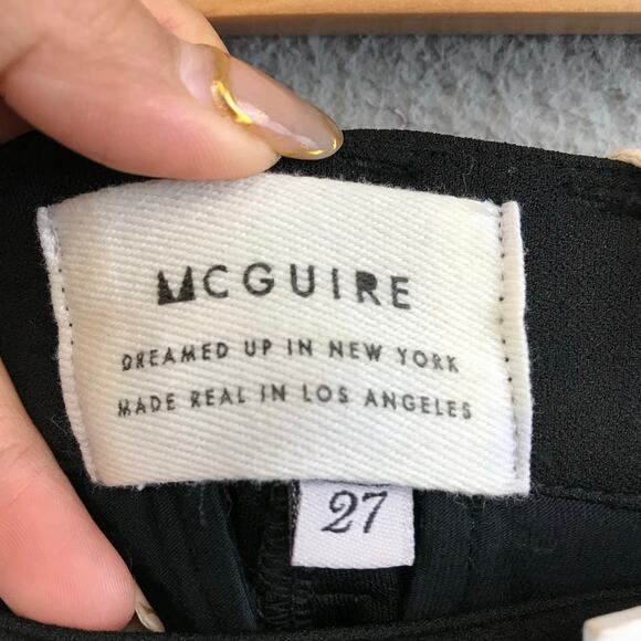 New $248 MCGUIRE Lou Lou Slim Trouser Pants Black Workwear Casual Women's 27 - Picture 9 of 11